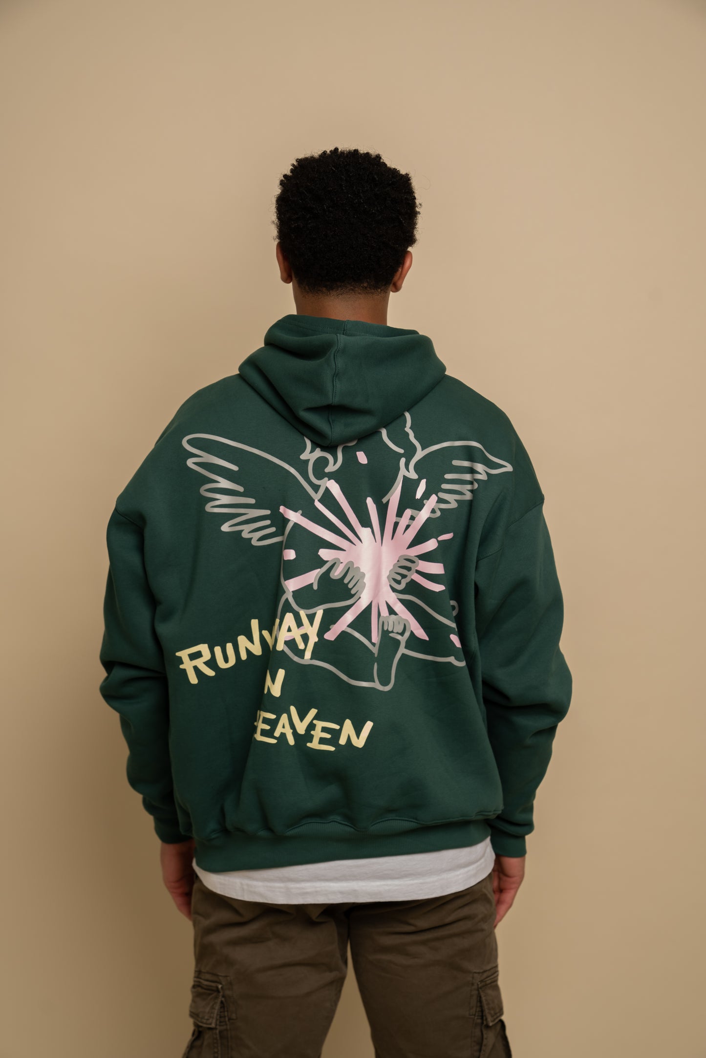 Runway in Heaven Green Angel Hoodie