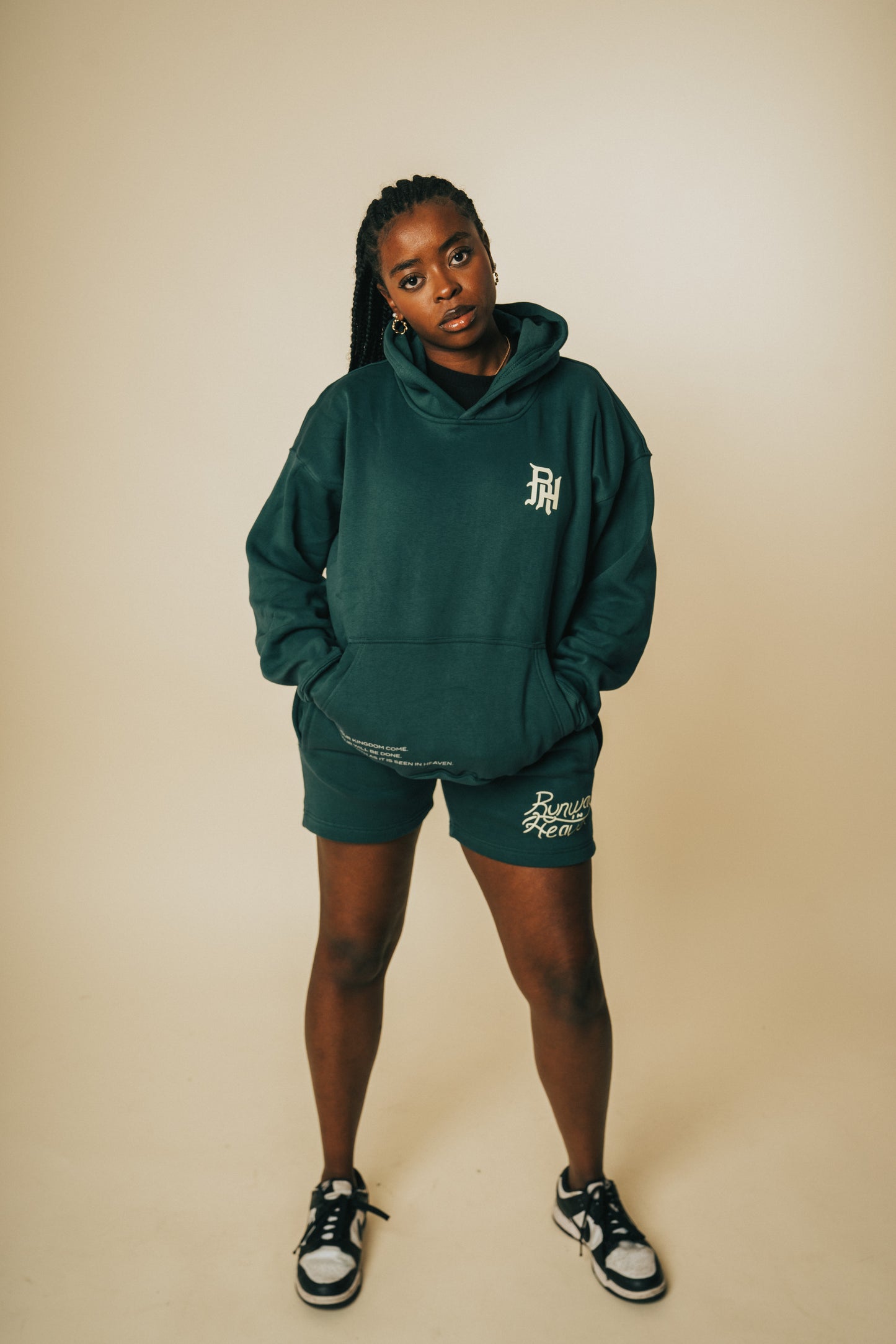 Runway in Heaven Green Angel Hoodie